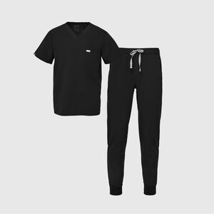 Figs- Black Scrub Set